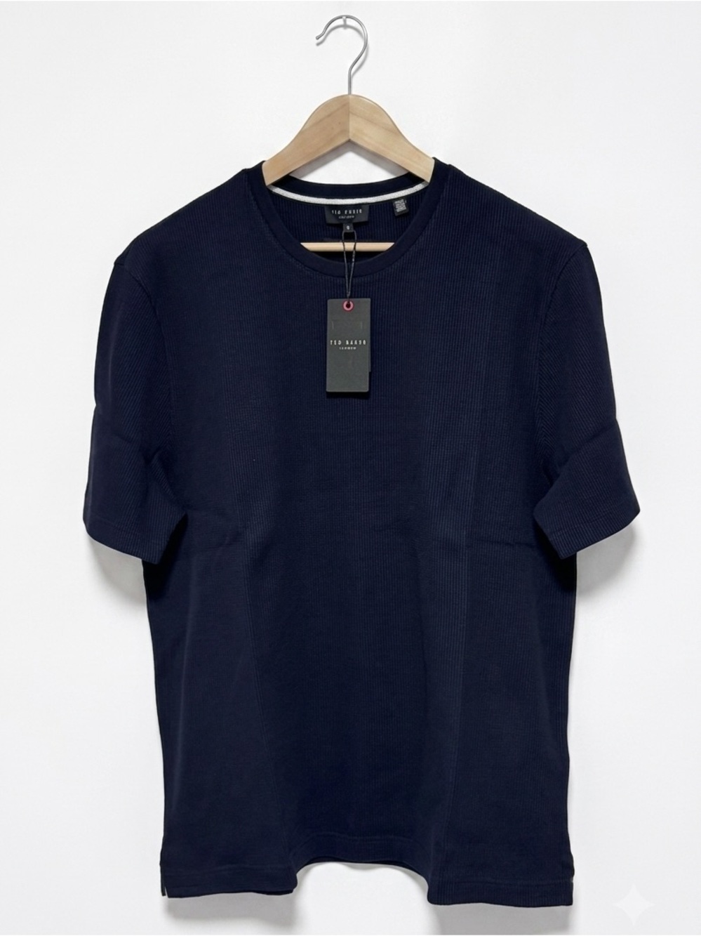 TED BAKER London Navy Waffle Knit Crewneck T-Shirt NWT XL (5)